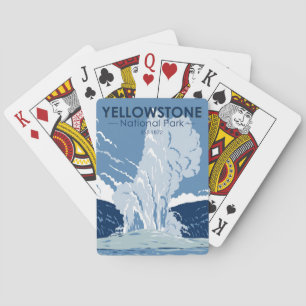 Yellowstone Nationalpark Old Faithful Vintage Spielkarten