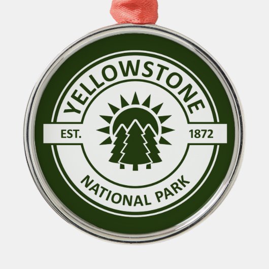 Yellowstone-Nationalpark Ornament Aus Metall (Vorne)