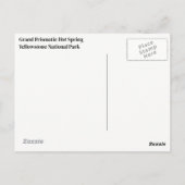 Yellowstone Nationalpark Postcard Postkarte (Rückseite)