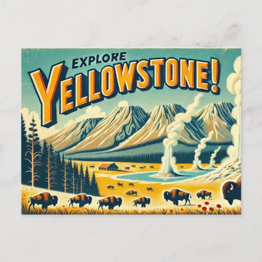 Yellowstone-Nationalpark Postkarte (Vorderseite)
