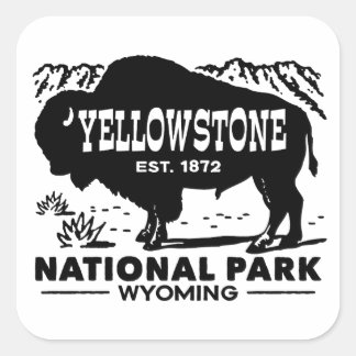 Yellowstone-Nationalpark Quadratischer Aufkleber