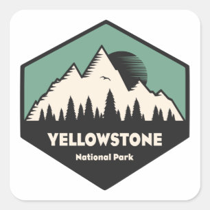 Yellowstone-Nationalpark Quadratischer Aufkleber