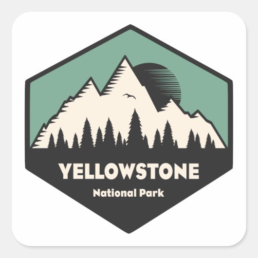 Yellowstone-Nationalpark Quadratischer Aufkleber (Vorderseite)