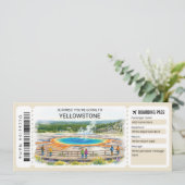 Yellowstone Nationalpark-Reise-Boardingpass Einladung (Stehend Vorderseite)