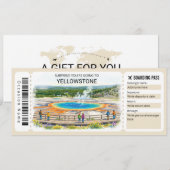 Yellowstone Nationalpark-Reise-Boardingpass Einladung (Vorne/Hinten)
