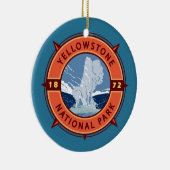 Yellowstone Nationalpark Retro Kompass Emblem Keramik Ornament (Rechts)