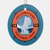 Yellowstone Nationalpark Retro Kompass Emblem Keramik Ornament (Links)