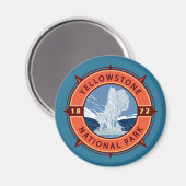 Yellowstone Nationalpark Retro Kompass Emblem Magnet (Vorderseite/Rückseite)