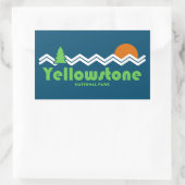 Yellowstone Nationalpark Retro Rechteckiger Aufkleber (Tasche)