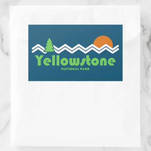 Yellowstone Nationalpark Retro Rechteckiger Aufkleber (Tasche)