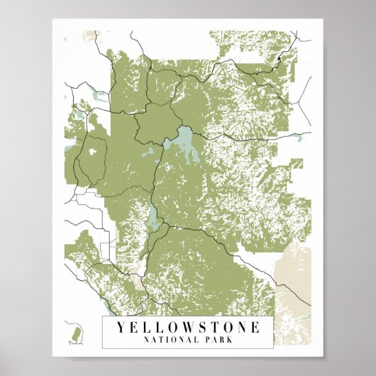 Yellowstone Nationalpark Retro Street Karte Poster (Vorne)