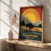 Yellowstone Nationalpark Retro Travel Poster