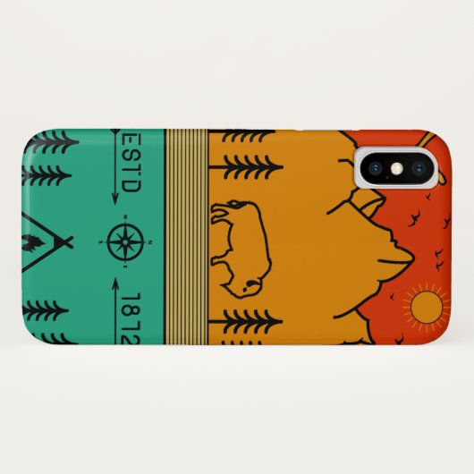 Yellowstone Nationalpark Retro Wyoming USA Bison Case-Mate iPhone Hülle (Rückseite (Horizontal))