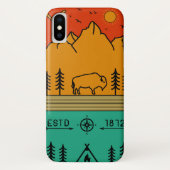 Yellowstone Nationalpark Retro Wyoming USA Bison Case-Mate iPhone Hülle (Rückseite)