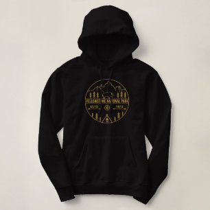 Yellowstone Nationalpark Retro Wyoming USA Bison Hoodie
