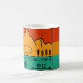 Yellowstone Nationalpark Retro Wyoming USA Bison Kaffeetasse (Mittel)