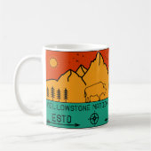Yellowstone Nationalpark Retro Wyoming USA Bison Kaffeetasse (Links)