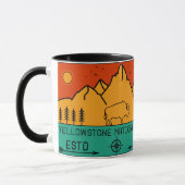 Yellowstone Nationalpark Retro Wyoming USA Bison Tasse (Links)