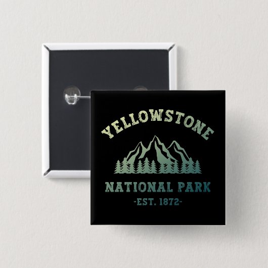 Yellowstone Nationalpark Rodelbahn Camping Button (Vorne & Hinten)
