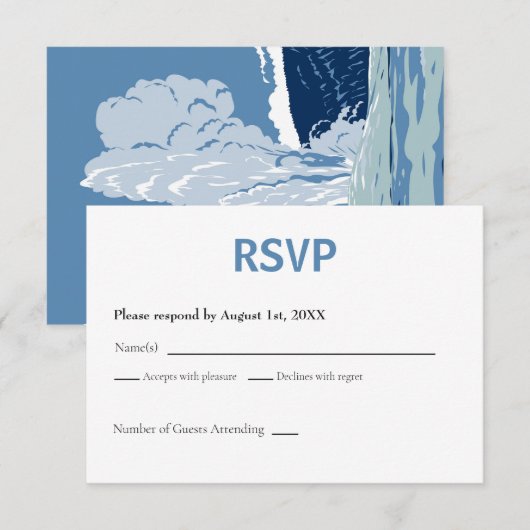 Yellowstone Nationalpark RSVP Card Retro Karte (Vorne/Hinten)