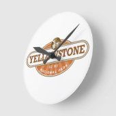 Yellowstone-Nationalpark Runde Wanduhr (Winkel)