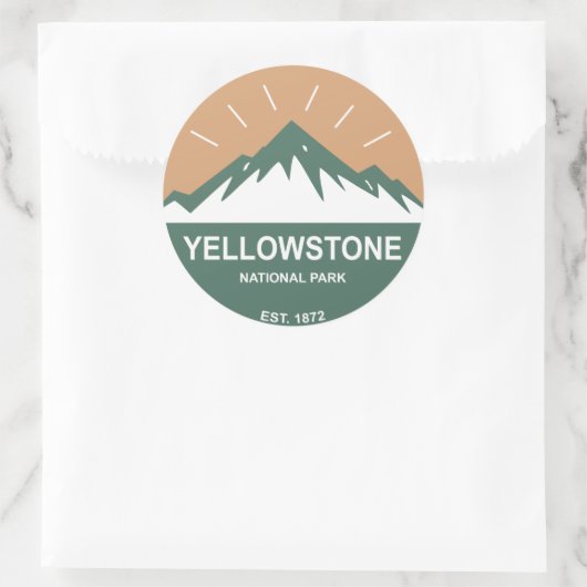 Yellowstone-Nationalpark Runder Aufkleber (Tasche)