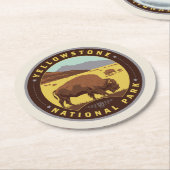 Yellowstone-Nationalpark Runder Pappuntersetzer (Angewinkelt)