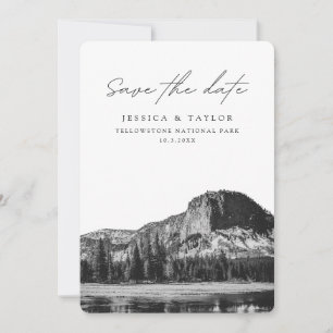 Yellowstone-Nationalpark Save-the-Date-Hochzeit Einladung