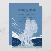 Yellowstone Nationalpark Save the Date Retro Einladung (Vorne/Hinten)