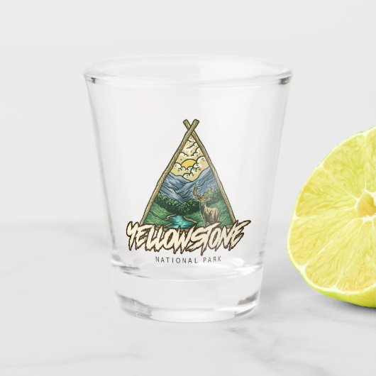 Yellowstone-Nationalpark Schnapsglas (Vorderseite)