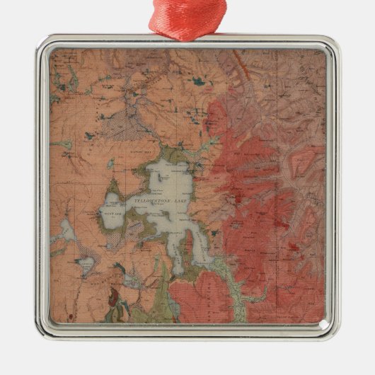 Yellowstone Nationalpark Silbernes Ornament (Vorne)