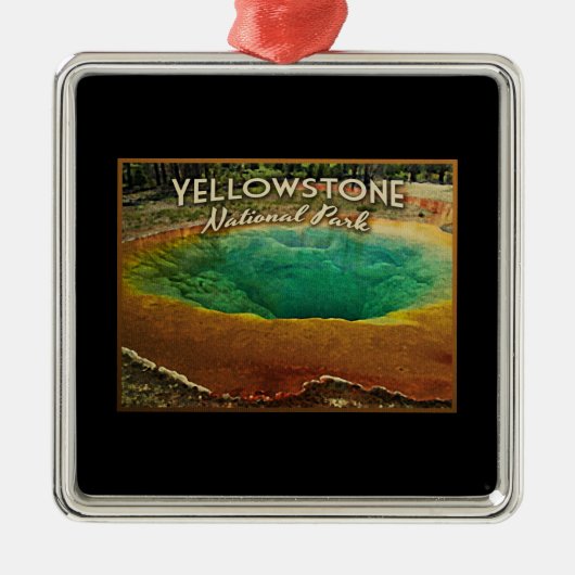 Yellowstone-Nationalpark Silbernes Ornament (Vorne)