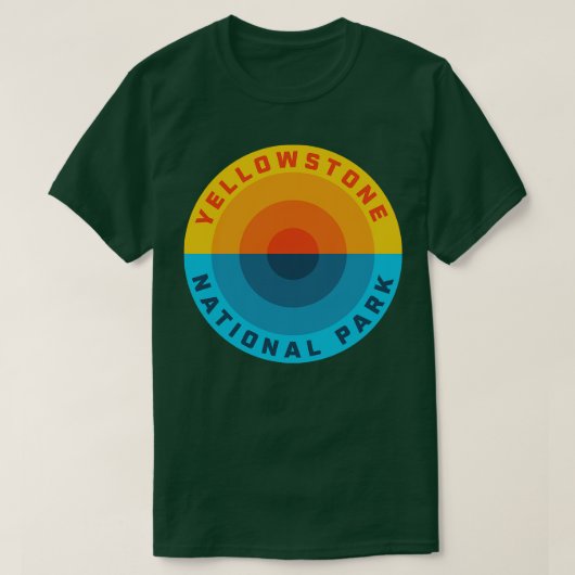 Yellowstone Nationalpark Sunset Retro T-Shirt (Design vorne)
