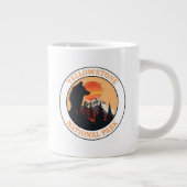 Yellowstone Nationalpark, Sunset Wolf Art, Circle Jumbo-Tasse (Rechts)