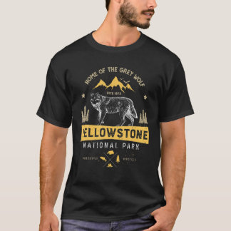 Yellowstone Nationalpark T US Wolf Vintag Men Wo T-Shirt