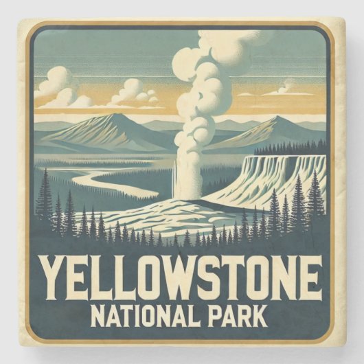 Yellowstone Nationalpark Untersetzer (Vorderseite)