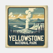 Yellowstone Nationalpark Untersetzer Magnet (Vorne)