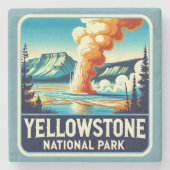 Yellowstone Nationalpark Untersetzer Stone (Vorderseite)