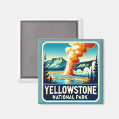Yellowstone Nationalpark Untersetzer Stone Magnet (Vorderseite/Rückseite)