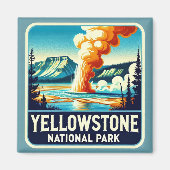 Yellowstone Nationalpark Untersetzer Stone Magnet (Vorne)
