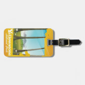 Yellowstone Nationalpark Urlaubsposter. Gepäckanhänger (Vorderseite horizontal)