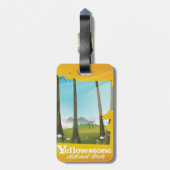 Yellowstone Nationalpark Urlaubsposter. Gepäckanhänger (Rückseite vertikal)