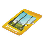 Yellowstone Nationalpark Urlaubsposter. Magnet (Linke Seite)