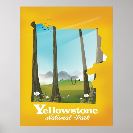 Yellowstone Nationalpark Urlaubsposter. Poster (Vorne)