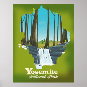 Yellowstone Nationalpark Urlaubsposter. Poster
