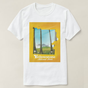 Yellowstone Nationalpark Urlaubsposter. T-Shirt