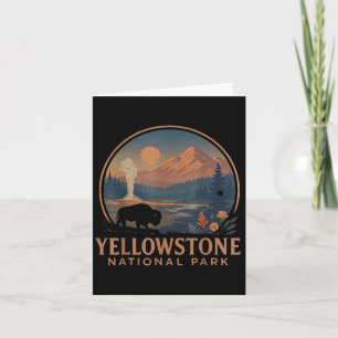 Yellowstone Nationalpark Us Bison Vintages Wandern Karte