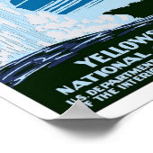 Yellowstone Nationalpark US Vintage Travel Poster (Ecke)