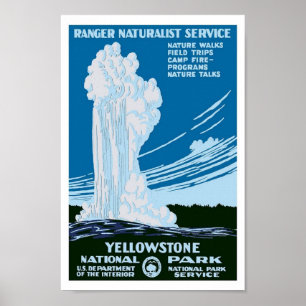 Yellowstone Nationalpark US Vintage Travel Poster