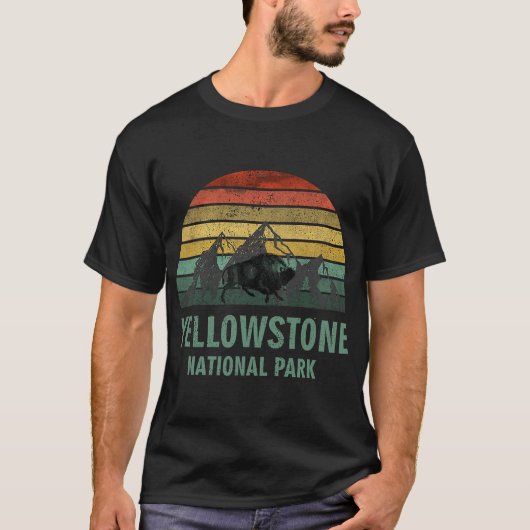 Yellowstone Nationalpark USA Bison Buffalo T-Shirt (Vorderseite)